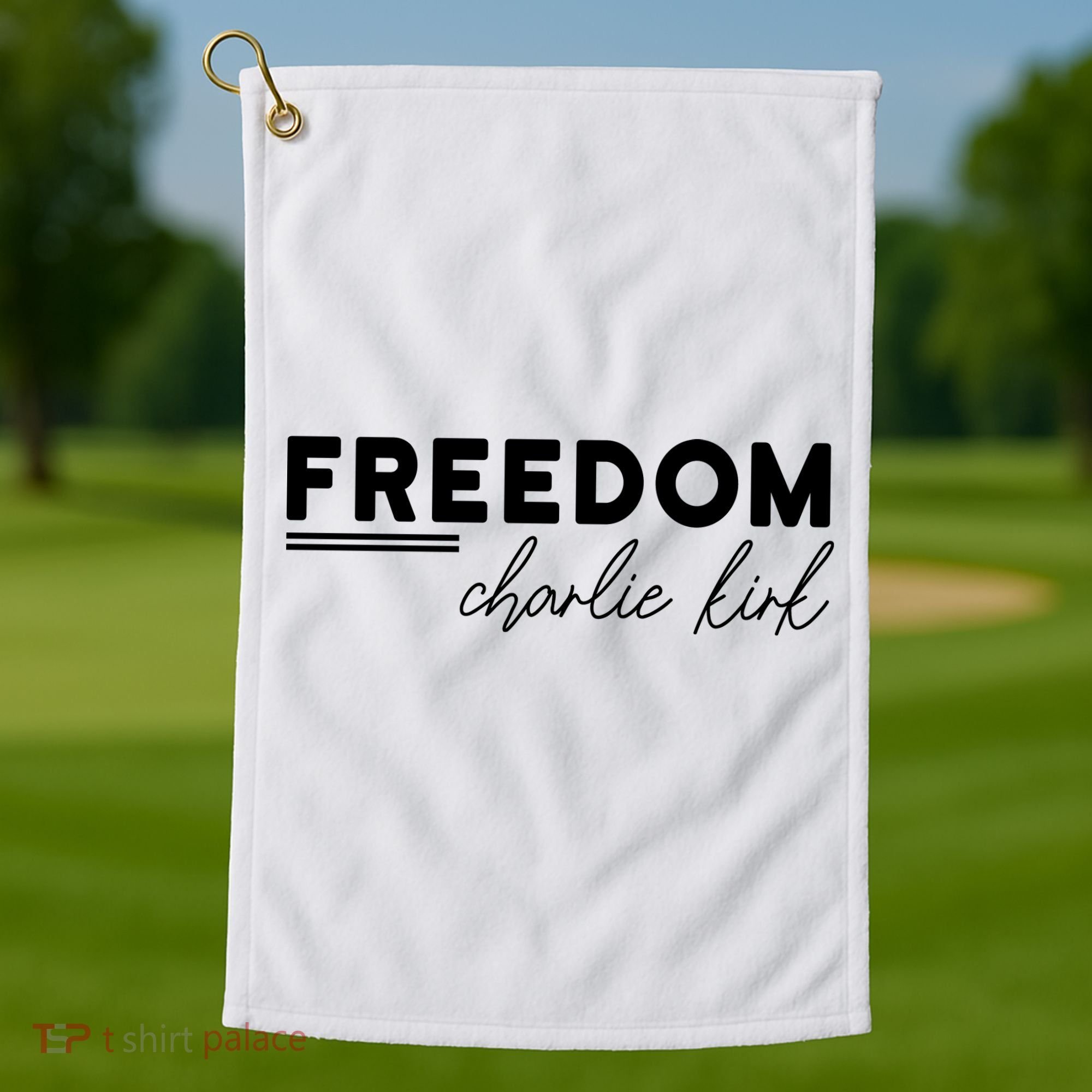 Charlie Kirk Freedom Hero American Values Golf Towel