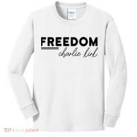 Charlie Kirk Freedom Hero American Values Kids Long Sleeve Shirt thumb 0