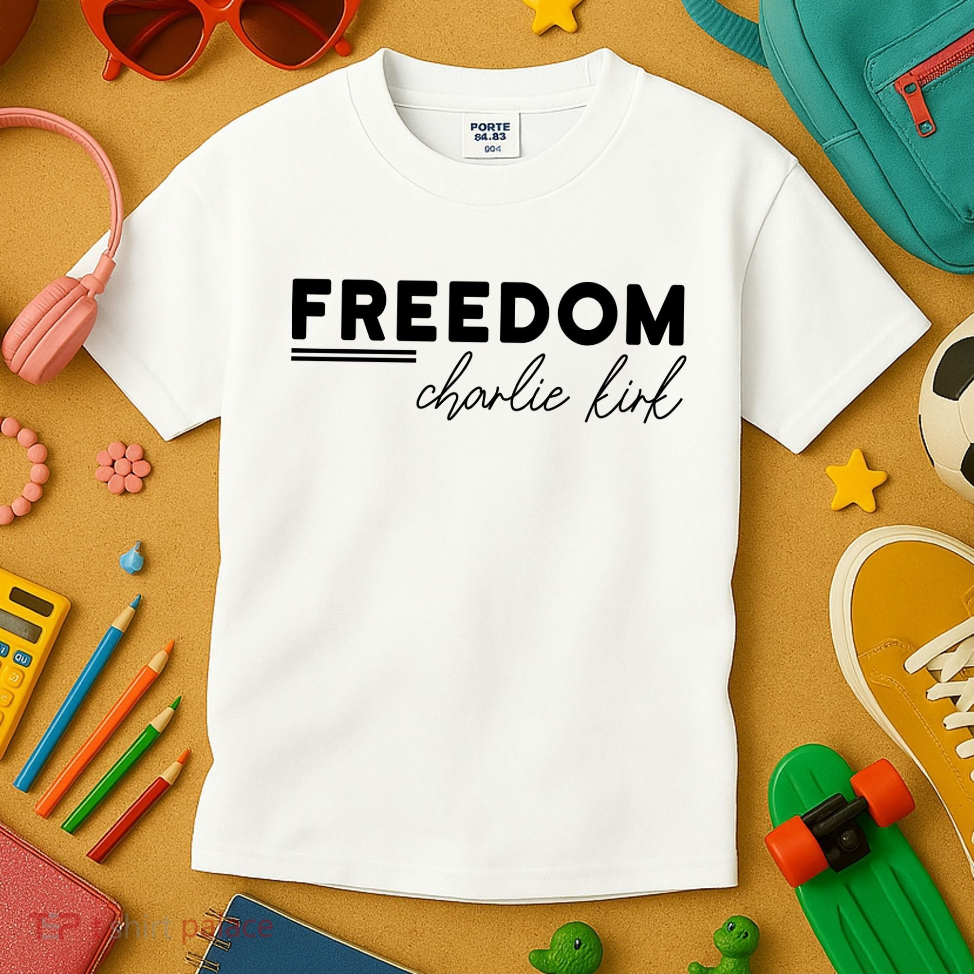Charlie Kirk Freedom Hero American Values Kids T-Shirt