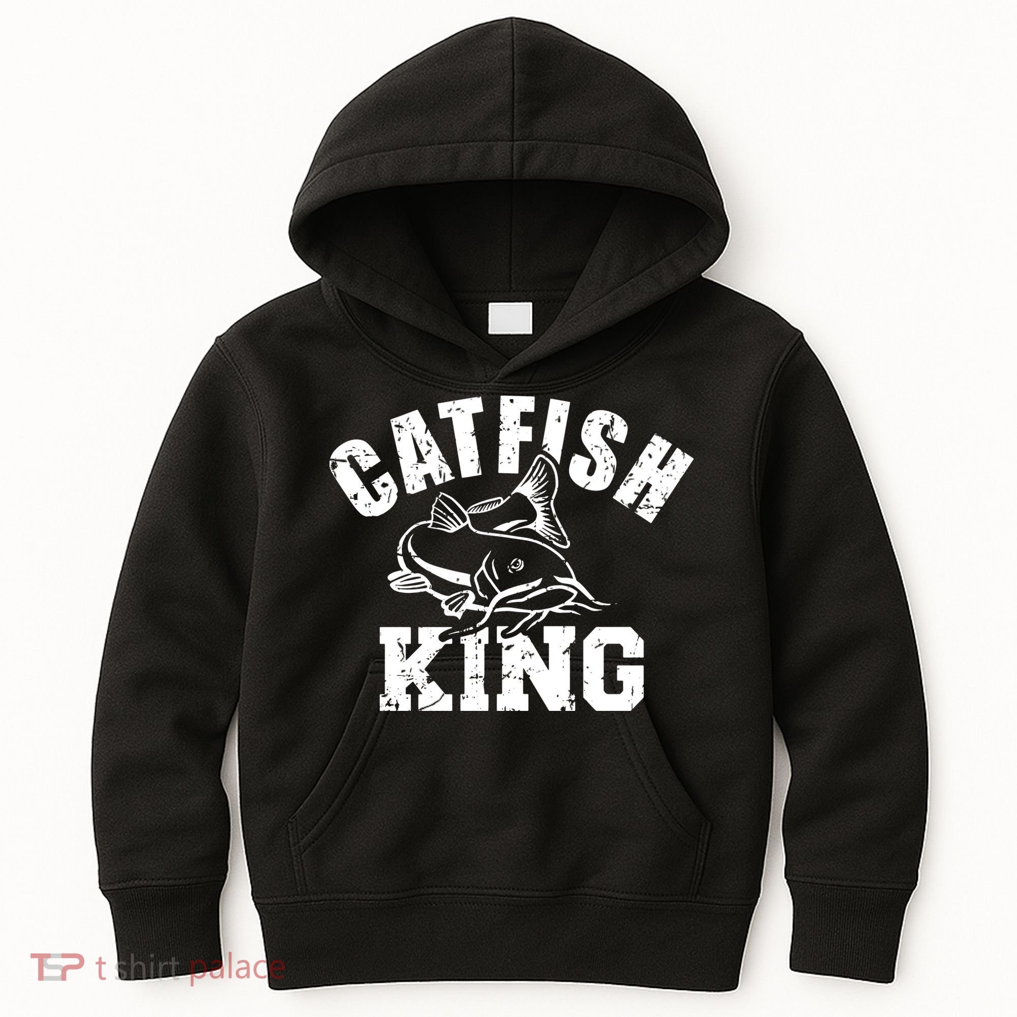 Catfish King Fishing Kids Hoodie