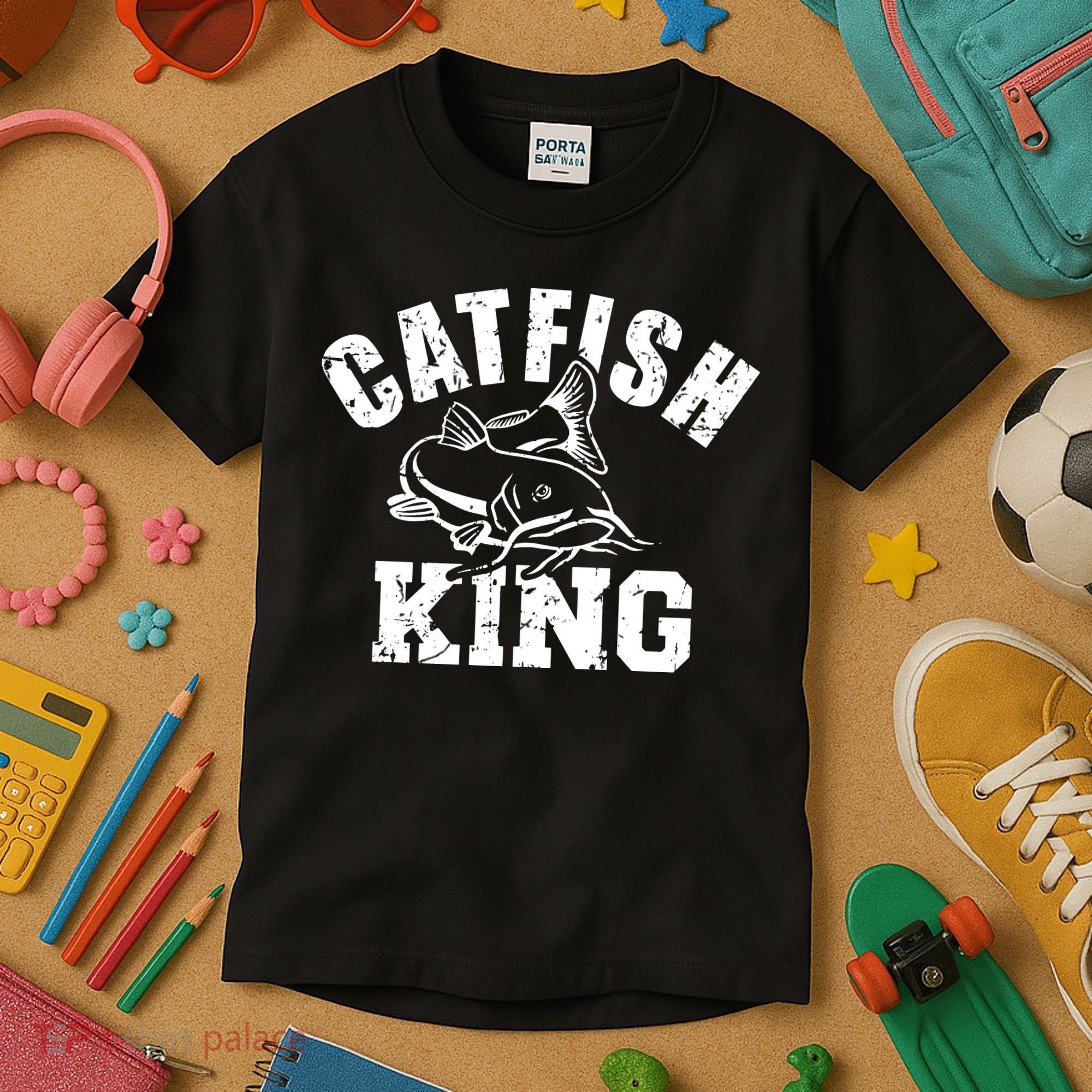 Catfish King Fishing Kids T-Shirt