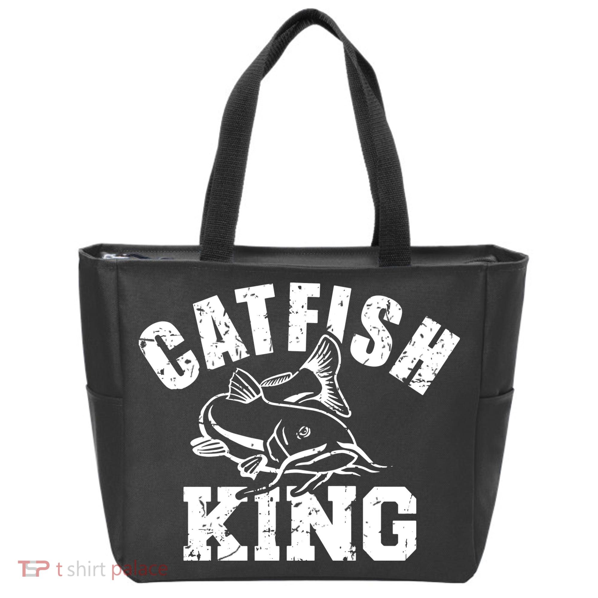 Catfish King Fishing Tote Bag