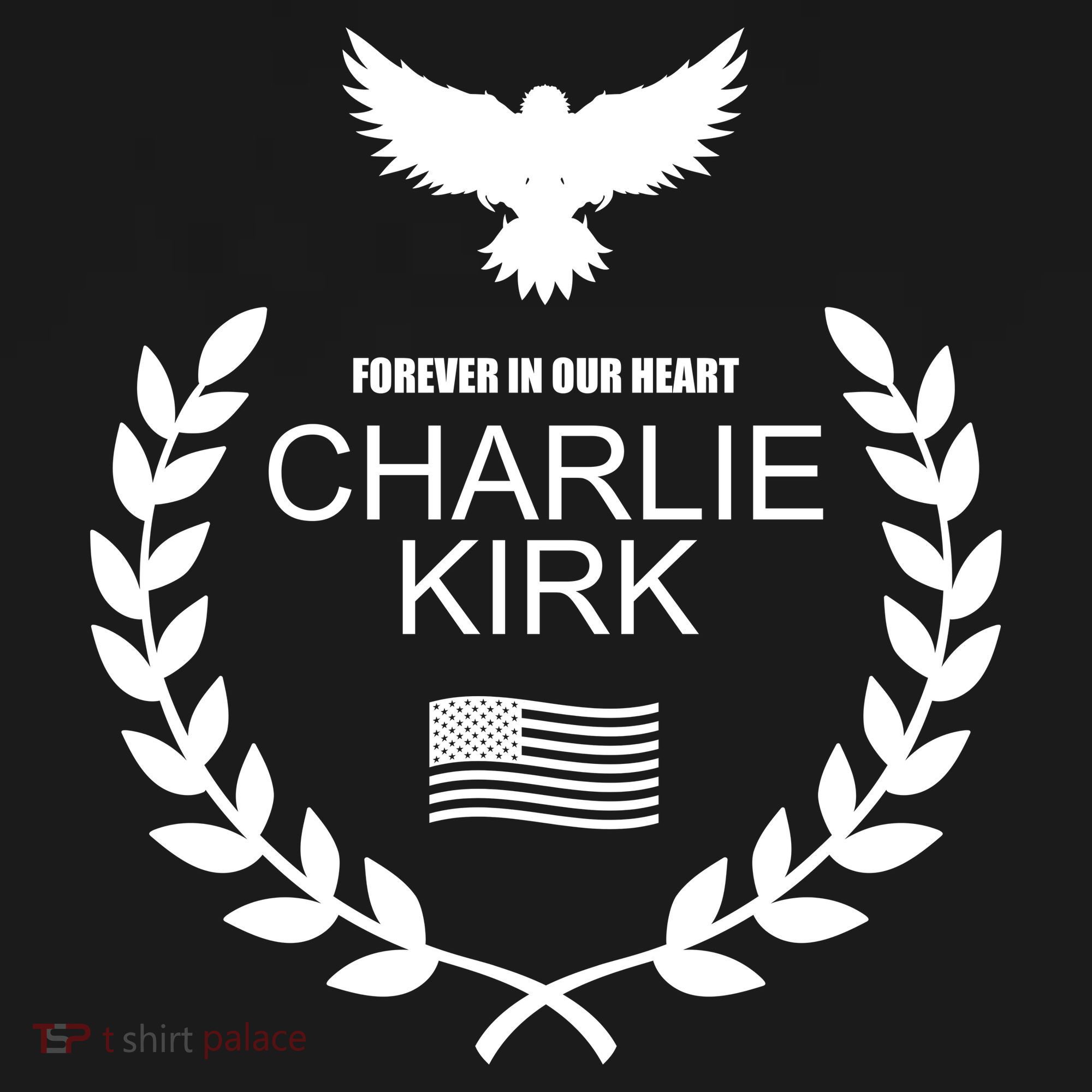 Charlie Kirk “Forever In Our Heart" Memorial Patriotic Eagle Wreath Mousepad