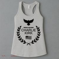 Charlie Kirk “Forever In Our Heart" Memorial Patriotic Eagle Wreath Women's Tank Top thumb 3