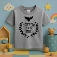 Charlie Kirk “Forever In Our Heart" Memorial Patriotic Eagle Wreath Toddler T-Shirt thumb 3