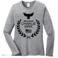 Charlie Kirk “Forever In Our Heart" Memorial Patriotic Eagle Wreath Women's Long Sleeve Shirt thumb 0
