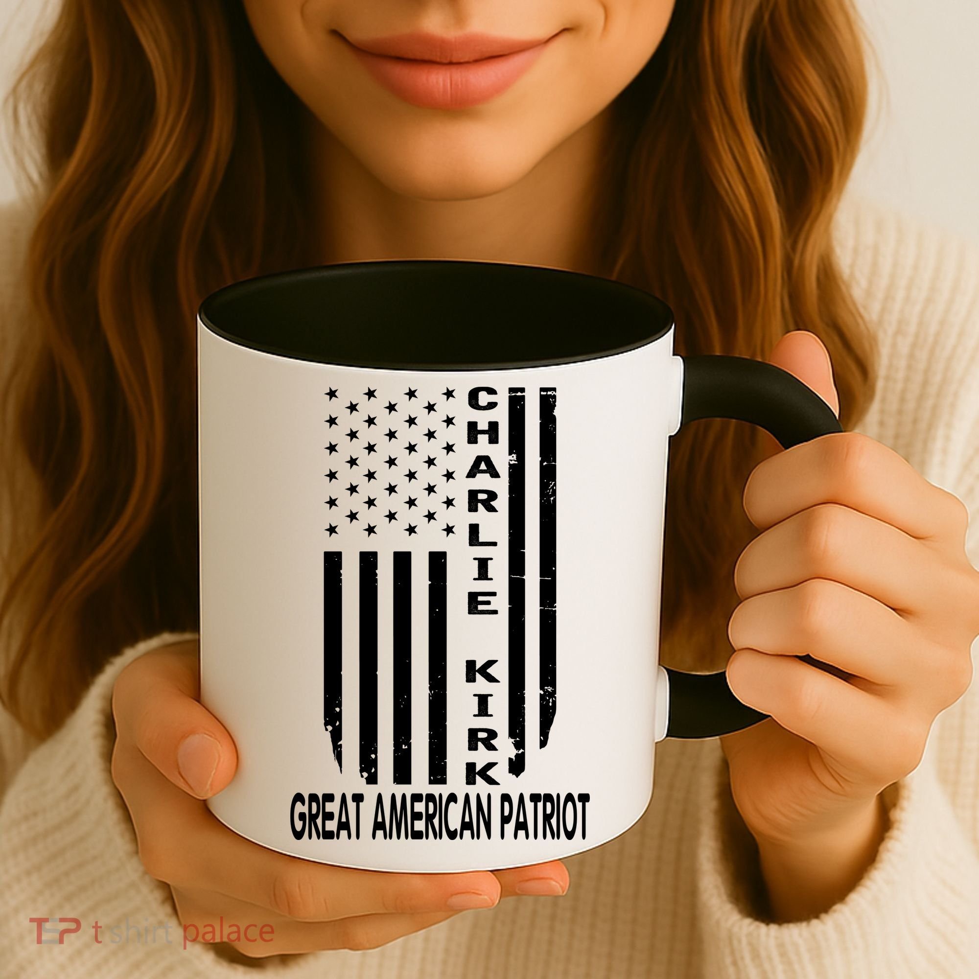 Charlie Kirk Freedom Great American Patriot Flag Coffee Mug