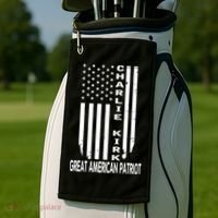 Charlie Kirk Freedom Great American Patriot Flag Golf Towel thumb 2