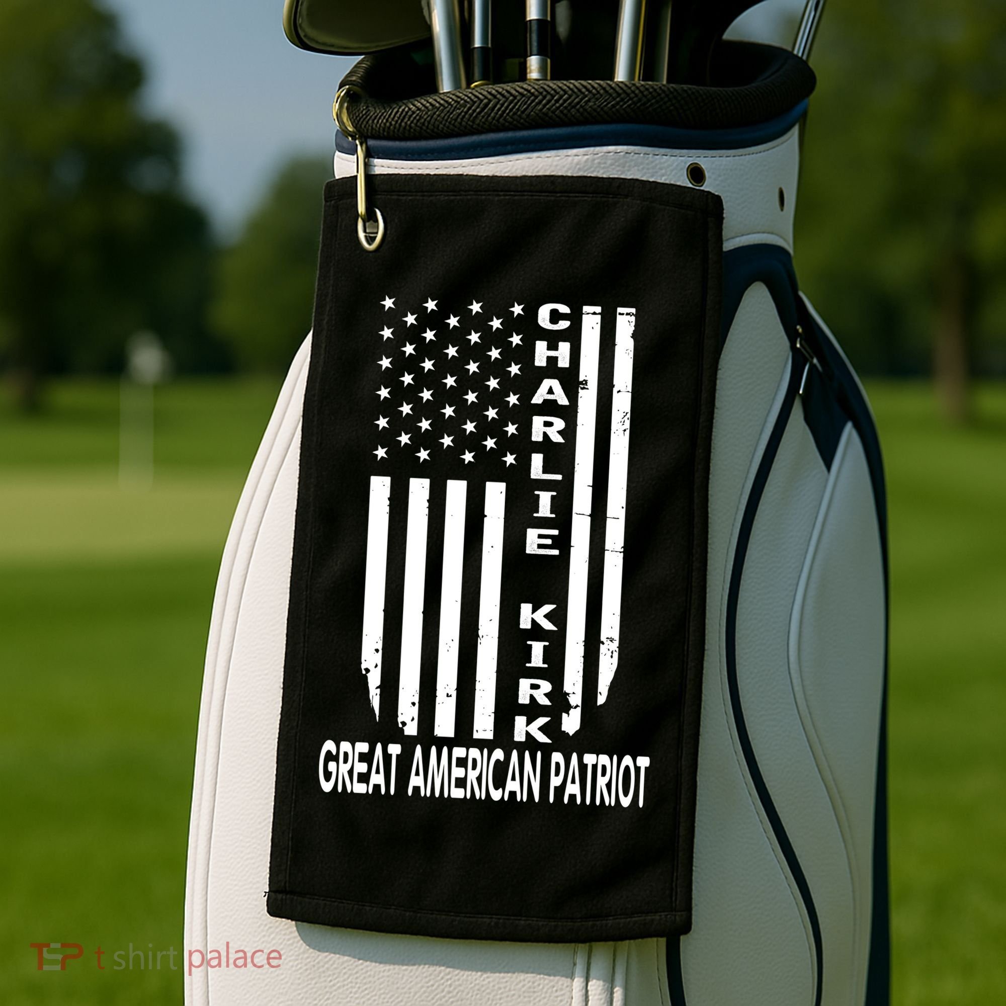 Charlie Kirk Freedom Great American Patriot Flag Golf Towel