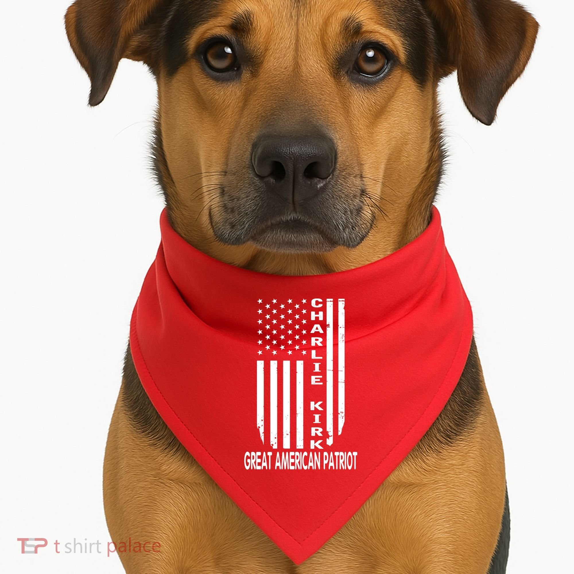 Charlie Kirk Freedom Great American Patriot Flag USA-Made Doggie Bandana