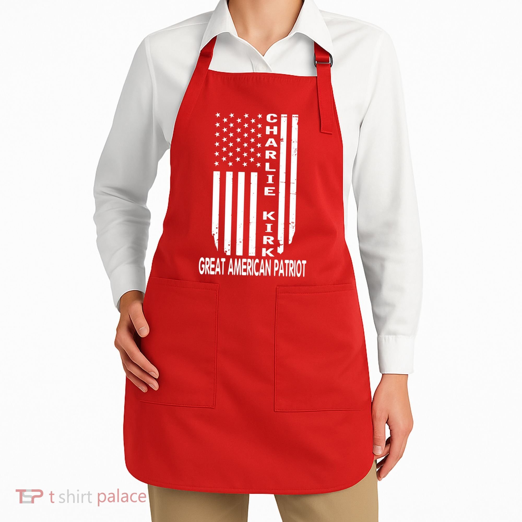 Charlie Kirk Freedom Great American Patriot Flag Apron