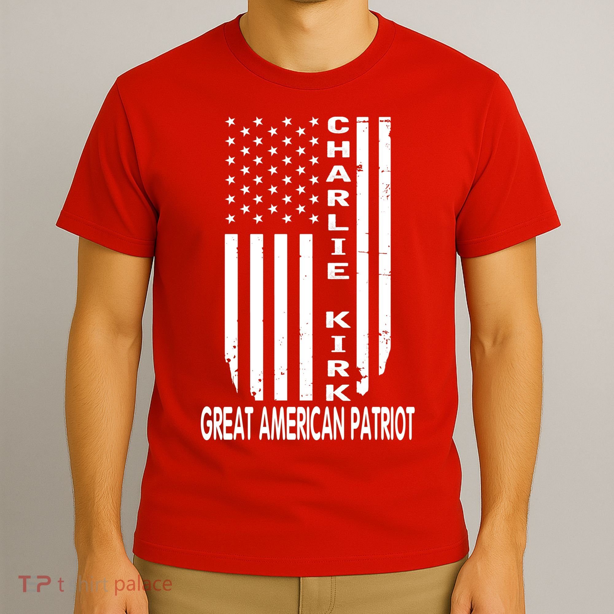 Charlie Kirk Freedom Great American Patriot Flag T-Shirt