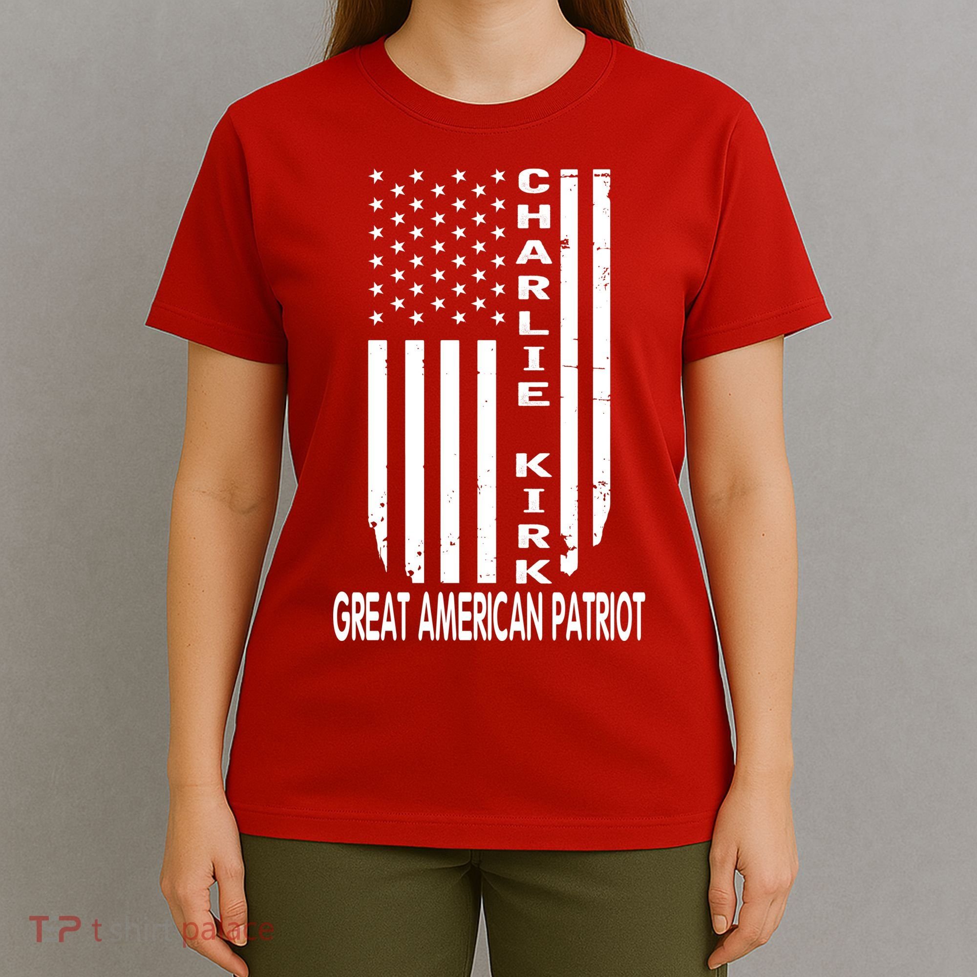 Charlie Kirk Freedom Great American Patriot Flag T-Shirt