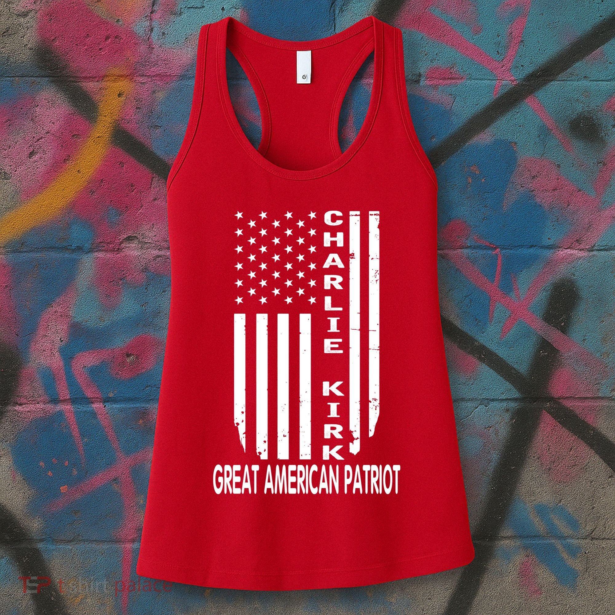 Charlie Kirk Freedom Great American Patriot Flag Women's Tank Top
