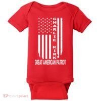 Charlie Kirk Freedom Great American Patriot Flag Baby Bodysuit thumb 0