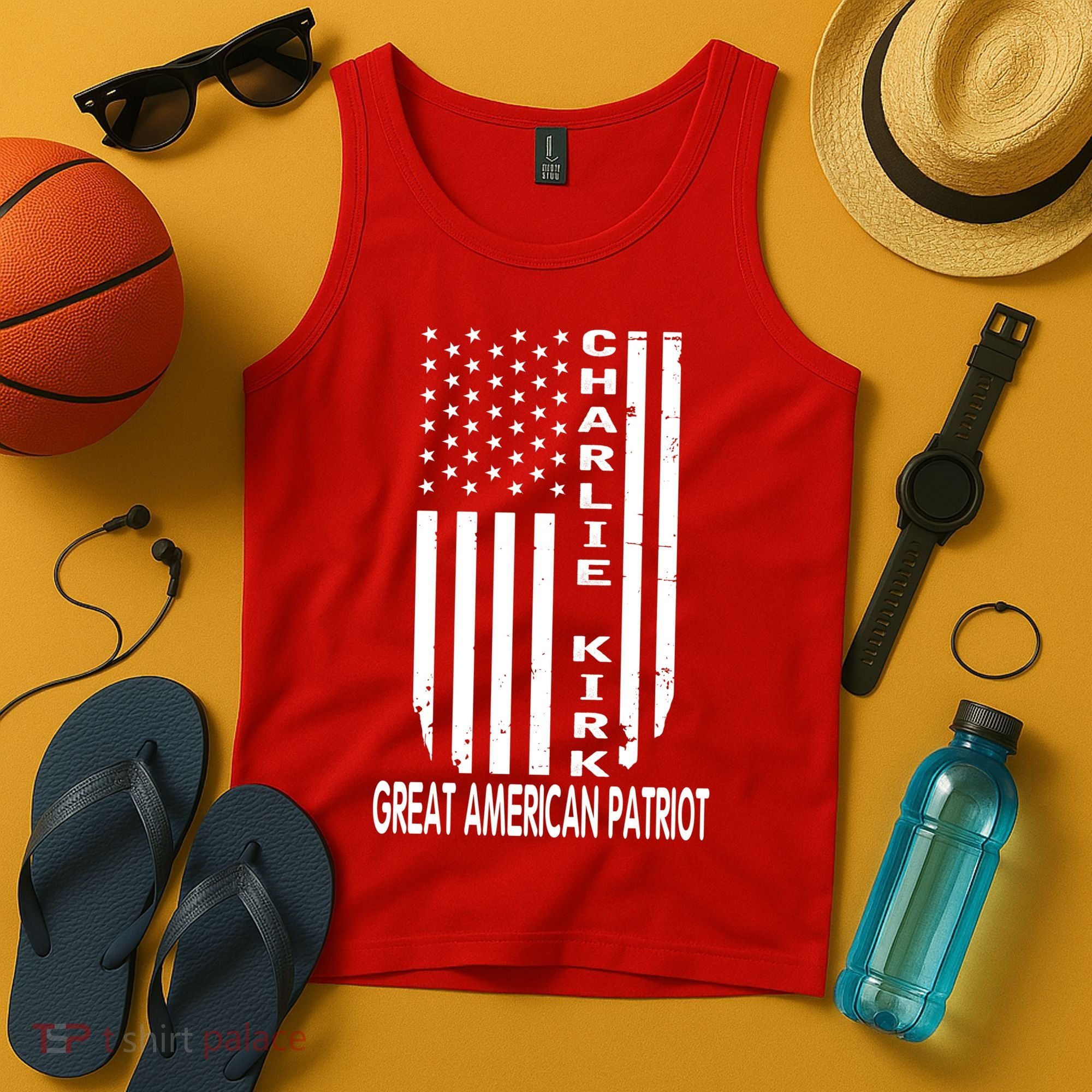 Charlie Kirk Freedom Great American Patriot Flag Tank Top