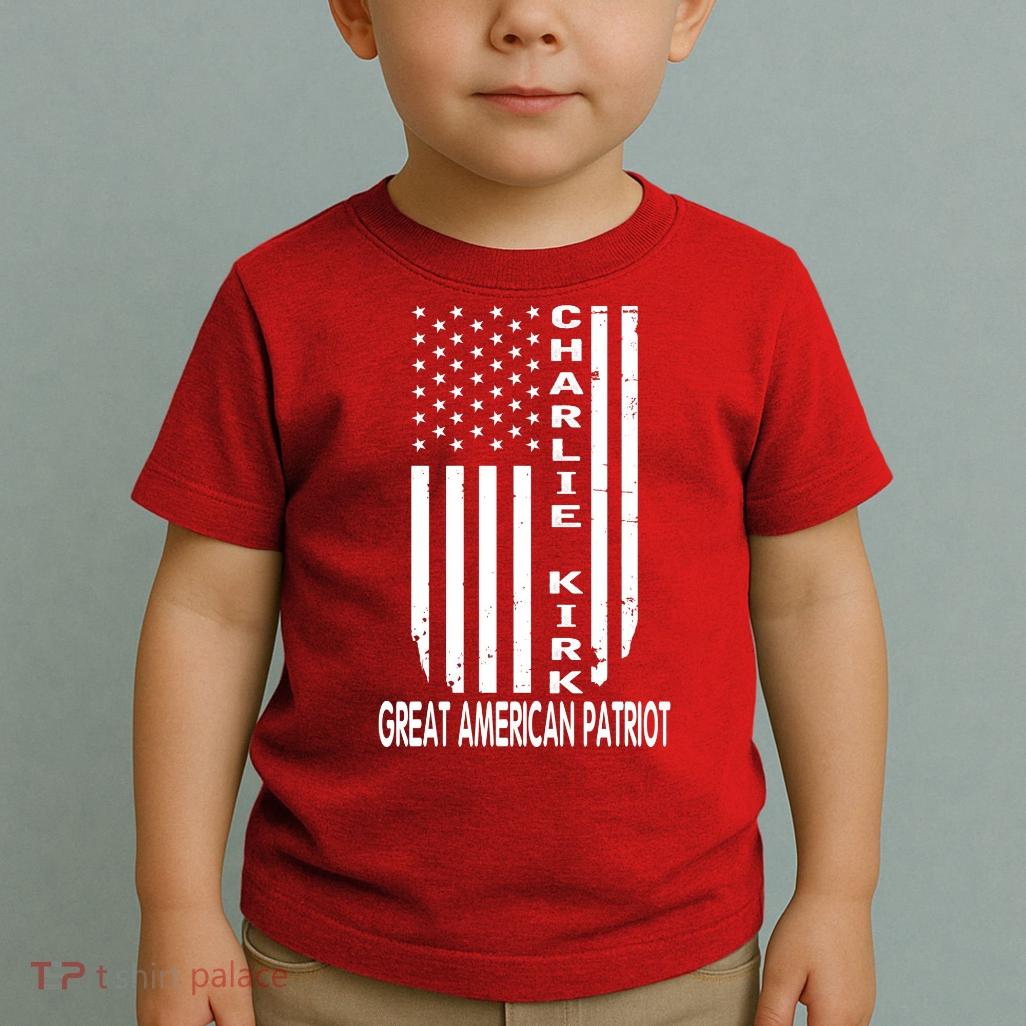 Charlie Kirk Freedom Great American Patriot Flag Toddler T-Shirt