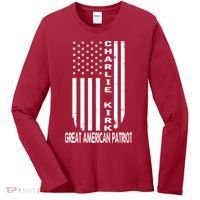 Charlie Kirk Freedom Great American Patriot Flag Women's Long Sleeve Shirt thumb 0