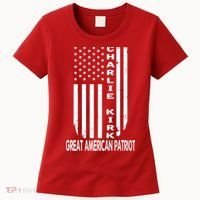 Charlie Kirk Freedom Great American Patriot Flag Women's T-Shirt thumb 0