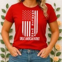 Charlie Kirk Freedom Great American Patriot Flag Women's T-Shirt thumb 2