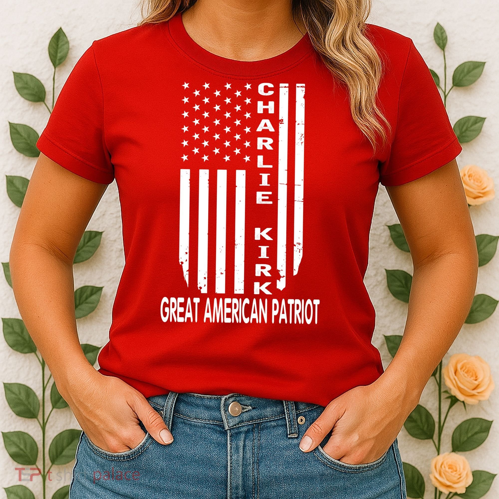 Charlie Kirk Freedom Great American Patriot Flag Women's T-Shirt