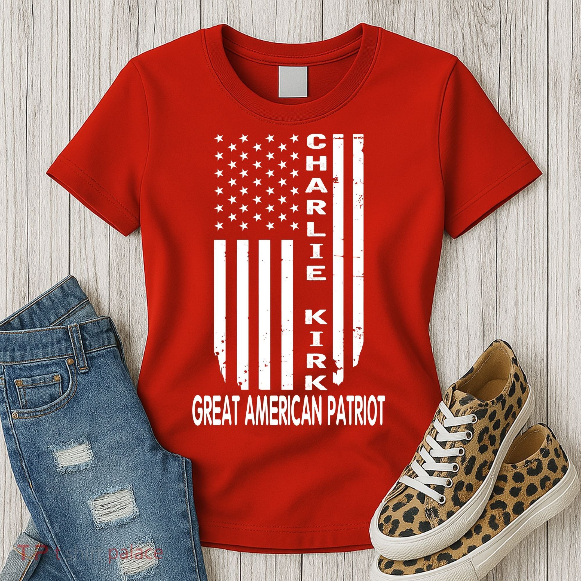 Charlie Kirk Freedom Great American Patriot Flag Women's T-Shirt