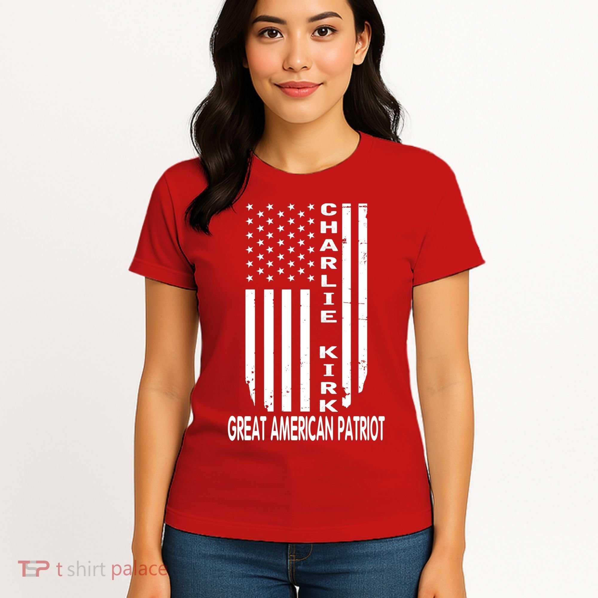 Charlie Kirk Freedom Great American Patriot Flag Women's T-Shirt