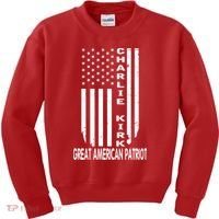 Charlie Kirk Freedom Great American Patriot Flag Kids Sweatshirt thumb 0