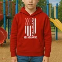 Charlie Kirk Freedom Great American Patriot Flag Kids Hoodie thumb 2