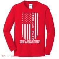 Charlie Kirk Freedom Great American Patriot Flag Kids Long Sleeve Shirt thumb 0