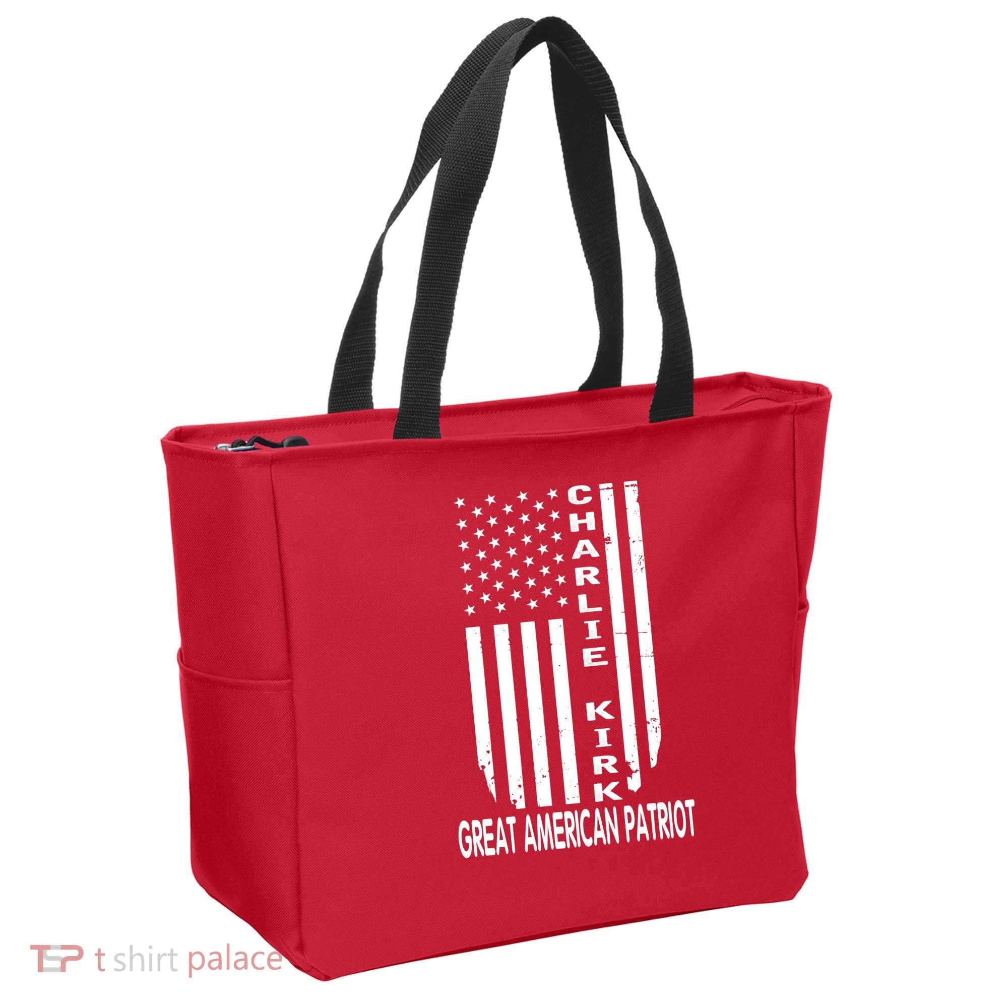 Charlie Kirk Freedom Great American Patriot Flag Tote Bag