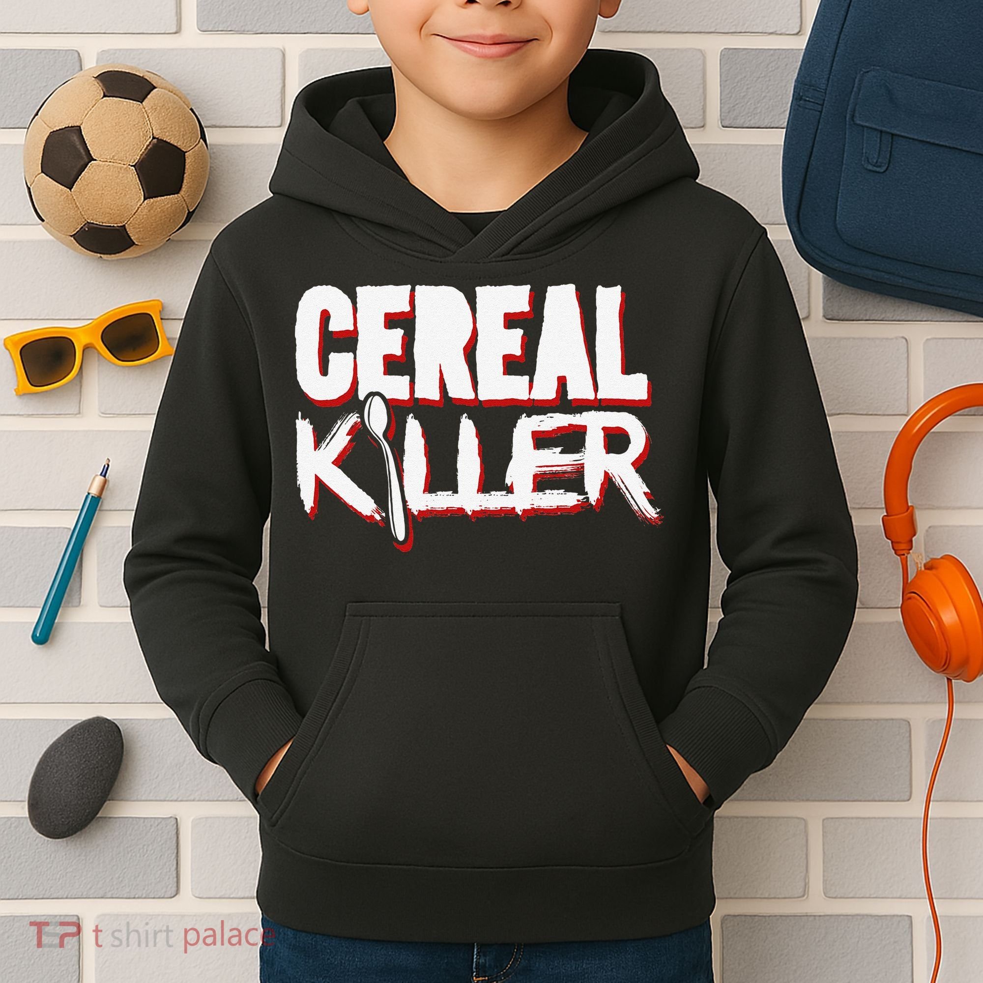 Cereal Killer Funny Halloween Costume Kids Hoodie