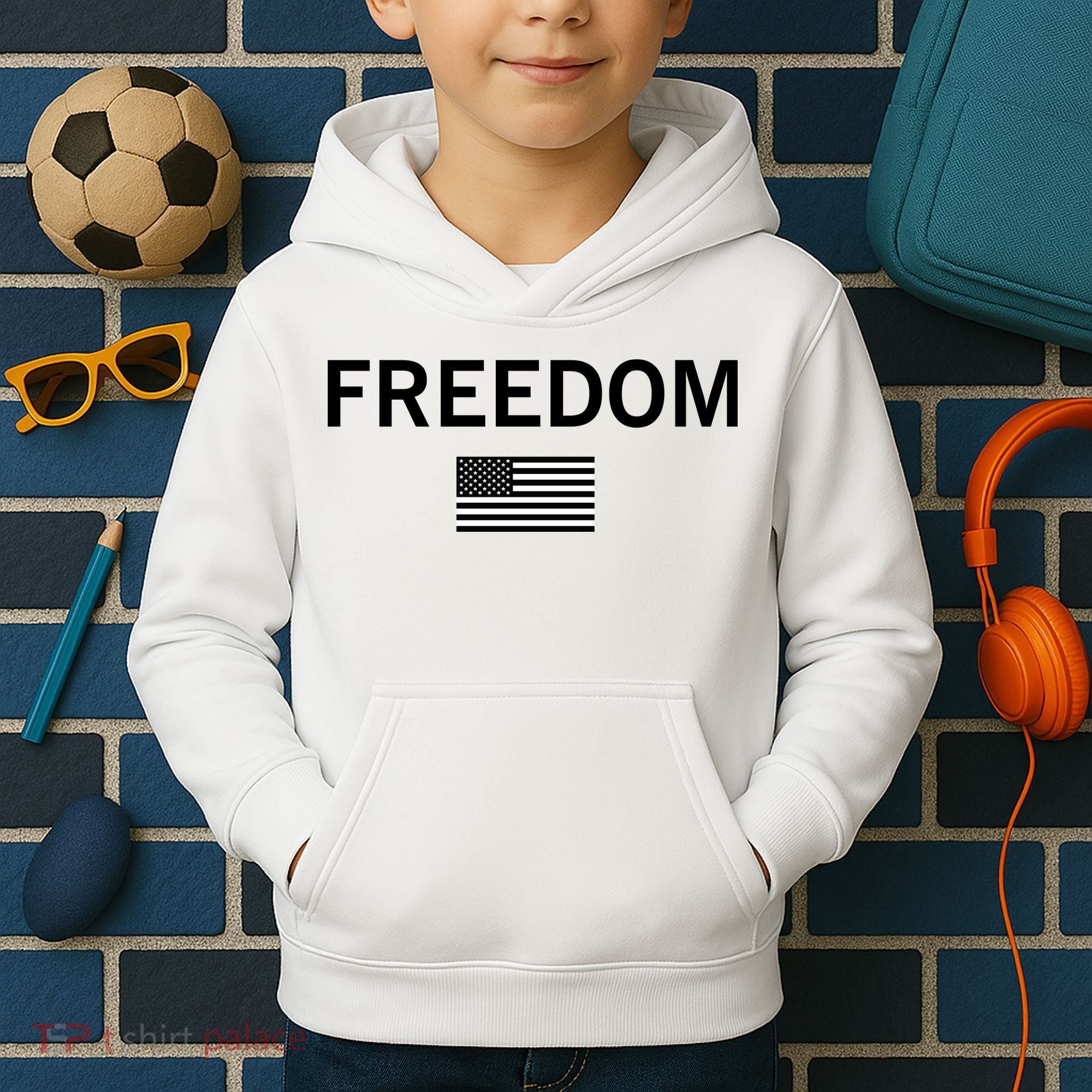 Charlie Kirk Freedom Kids Hoodie