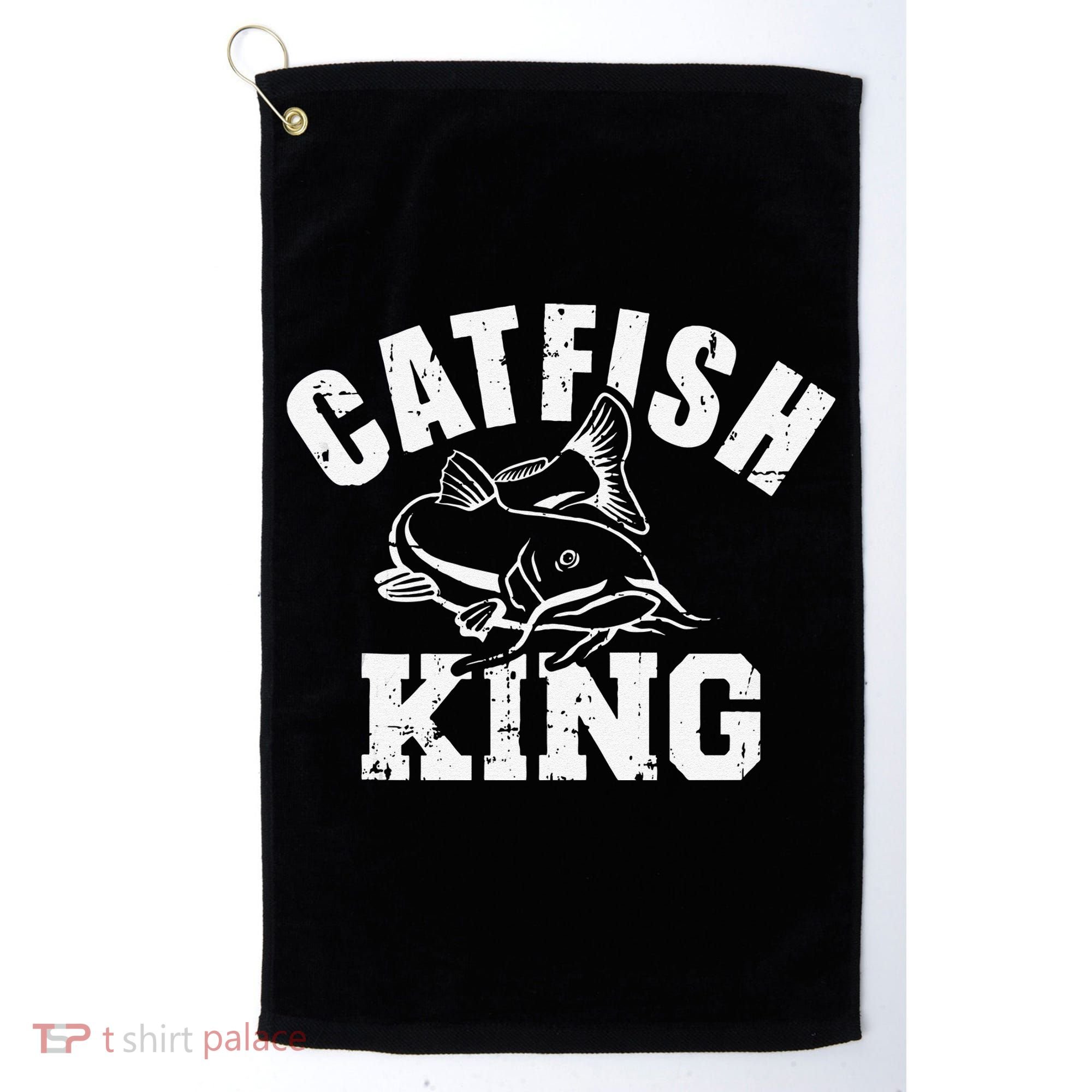 Catfish King Fishing Golf Towel