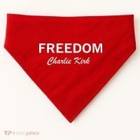 Charlie Kirk Freedom Memorial Support USA-Made Doggie Bandana thumb 0