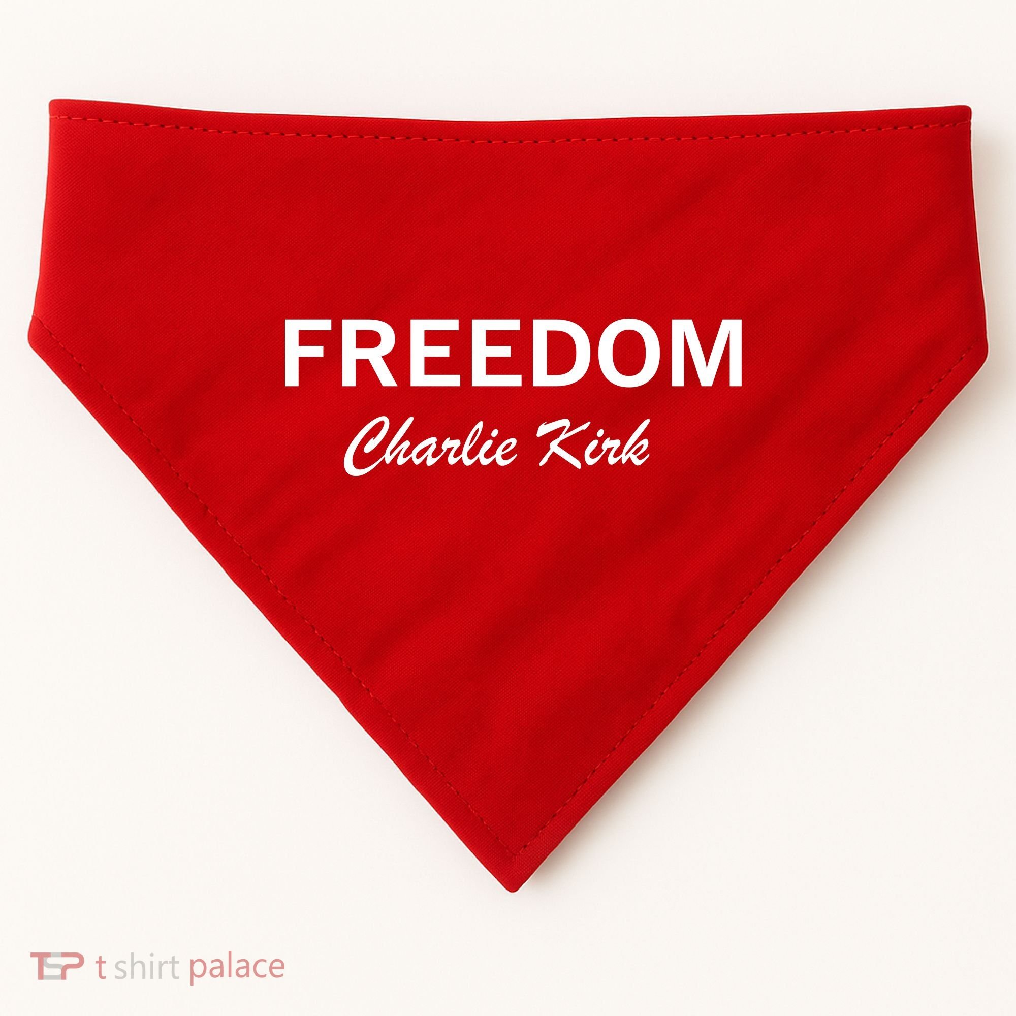Charlie Kirk Freedom Memorial Support USA-Made Doggie Bandana