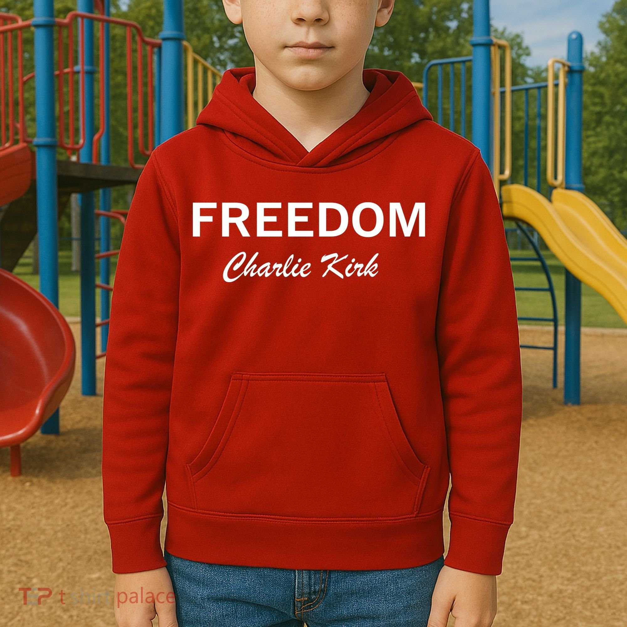 Charlie Kirk Freedom Memorial Support Kids Hoodie