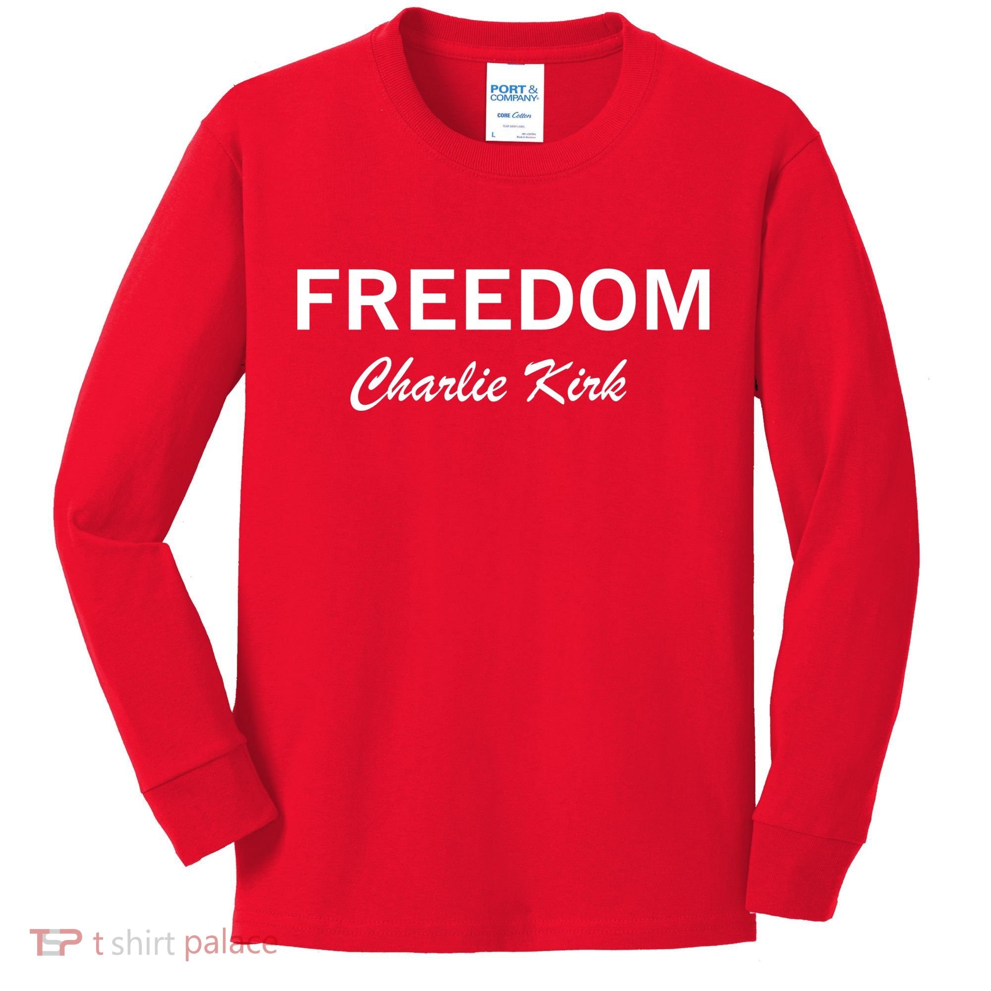 Charlie Kirk Freedom Memorial Support Kids Long Sleeve Shirt