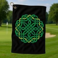 Celtic Knot Gaelic Knotwork St Patrick's Day Golf Towel thumb 1