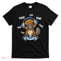 Cute Kawaii Gamer Platypus Lover T-Shirt thumb 0