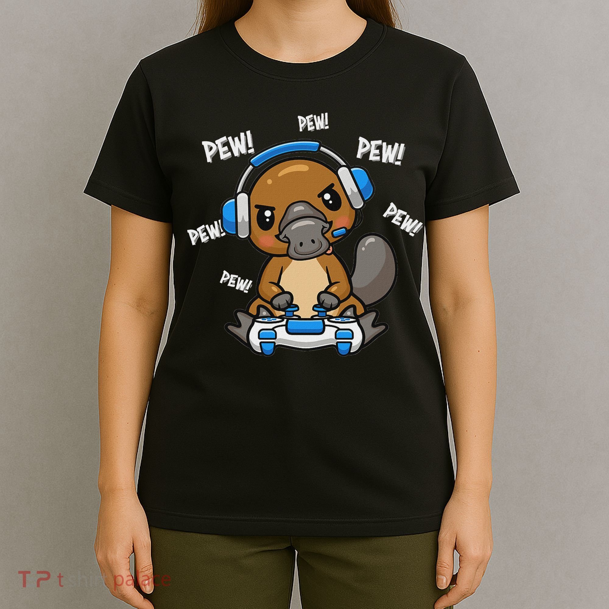 Cute Kawaii Gamer Platypus Lover T-Shirt