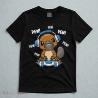 Cute Kawaii Gamer Platypus Lover T-Shirt thumb 5