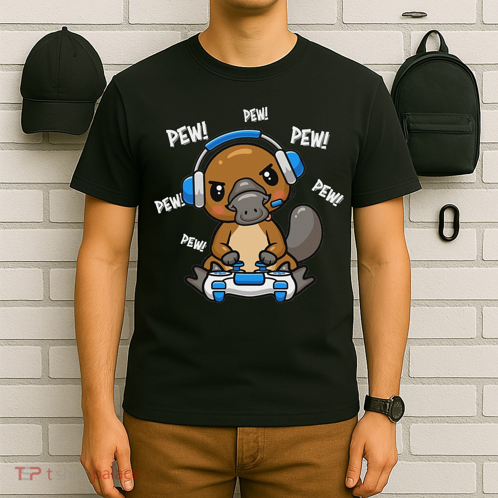 Cute Kawaii Gamer Platypus Lover T-Shirt