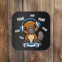 Cute Kawaii Gamer Platypus Lover Coaster thumb 0