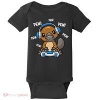 Cute Kawaii Gamer Platypus Lover Baby Bodysuit thumb 0