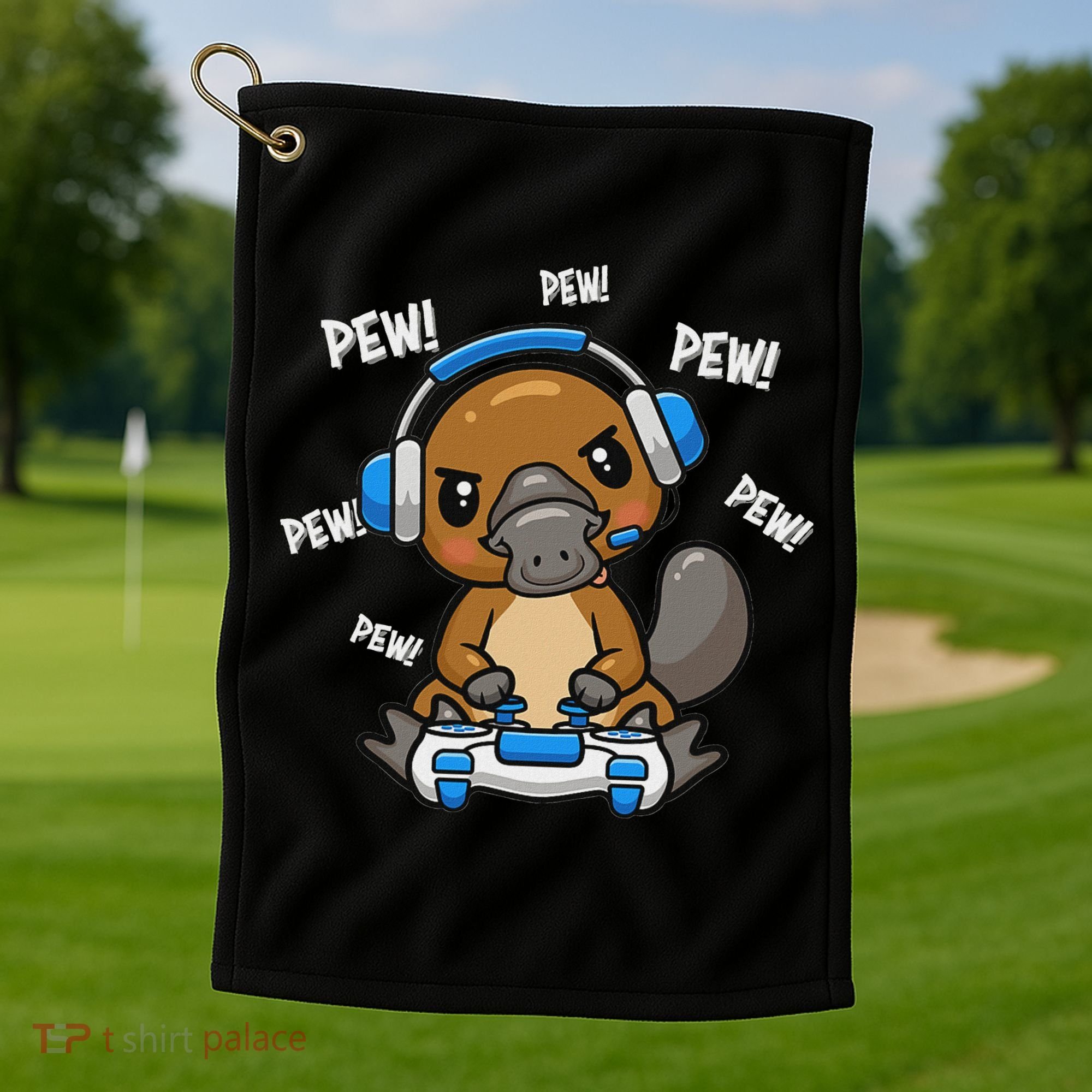 Cute Kawaii Gamer Platypus Lover Golf Towel