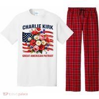Charlie Kirk Great American Patriot Hero Floral Flowers Pajama Set thumb 0