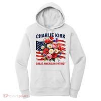 Charlie Kirk Great American Patriot Hero Floral Flowers Women's Hoodie thumb 0
