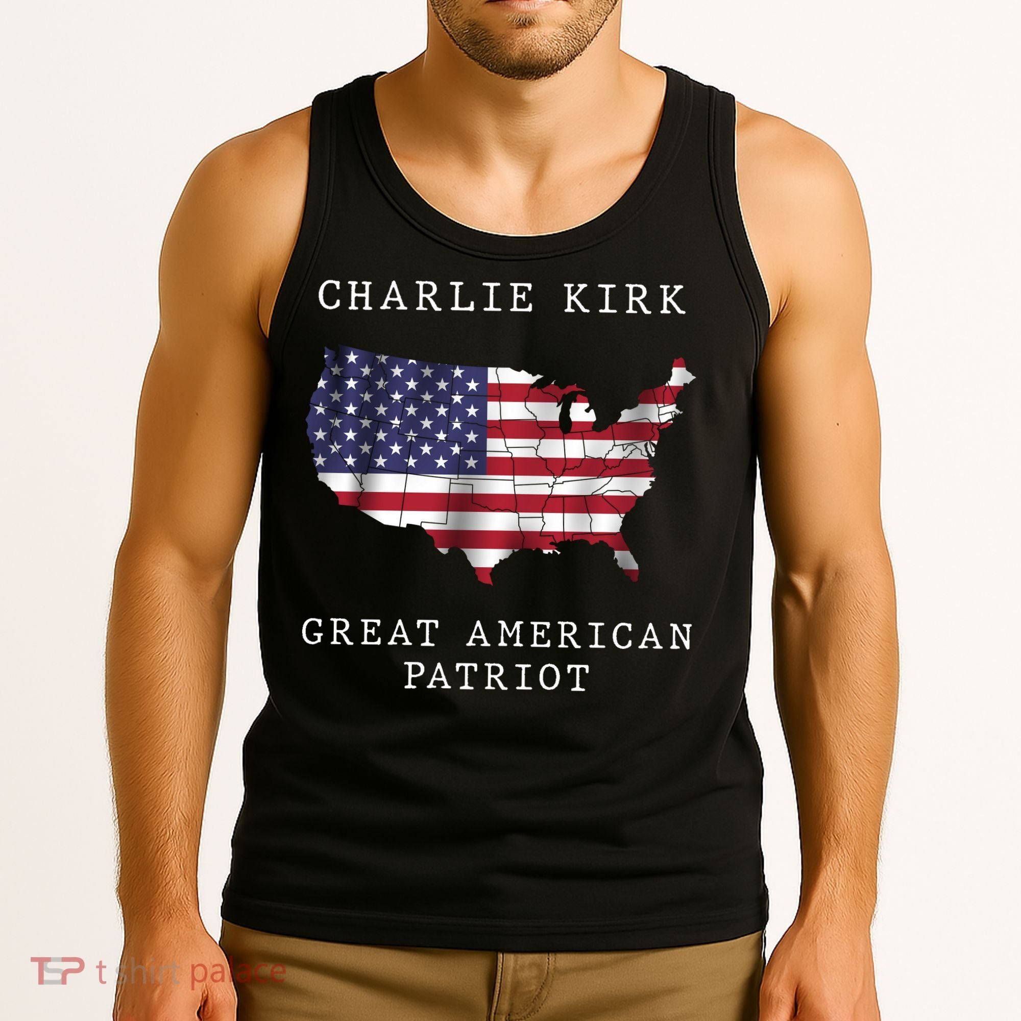 Charlie Kirk Great American Patriot Tank Top