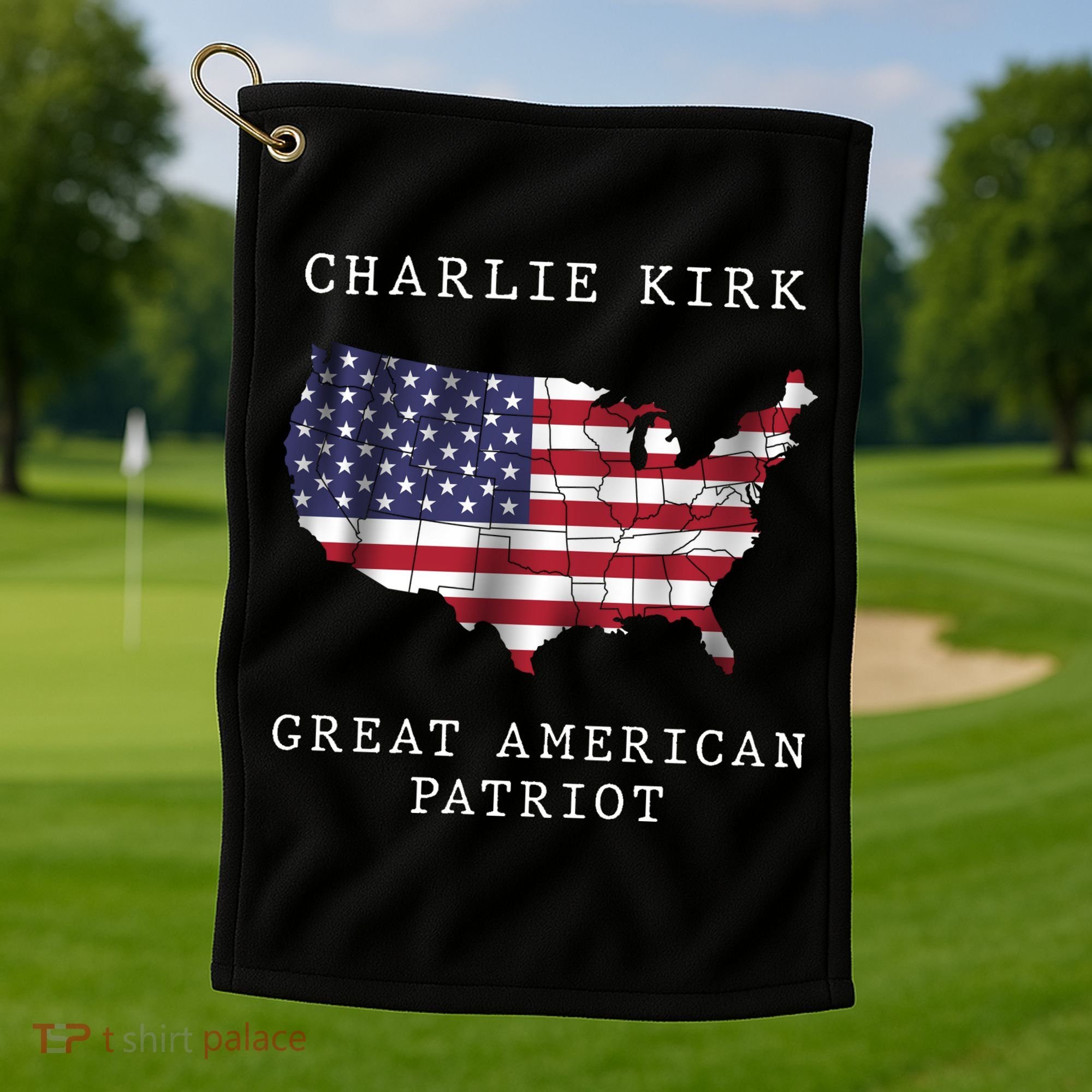 Charlie Kirk Great American Patriot Golf Towel